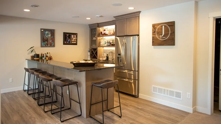 Finished basement by BN Builders