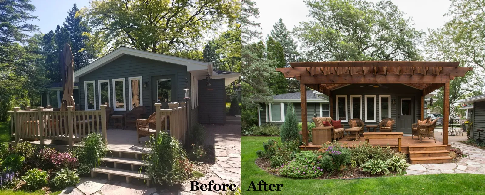 Pergola before after bloomington MN by BN Builders