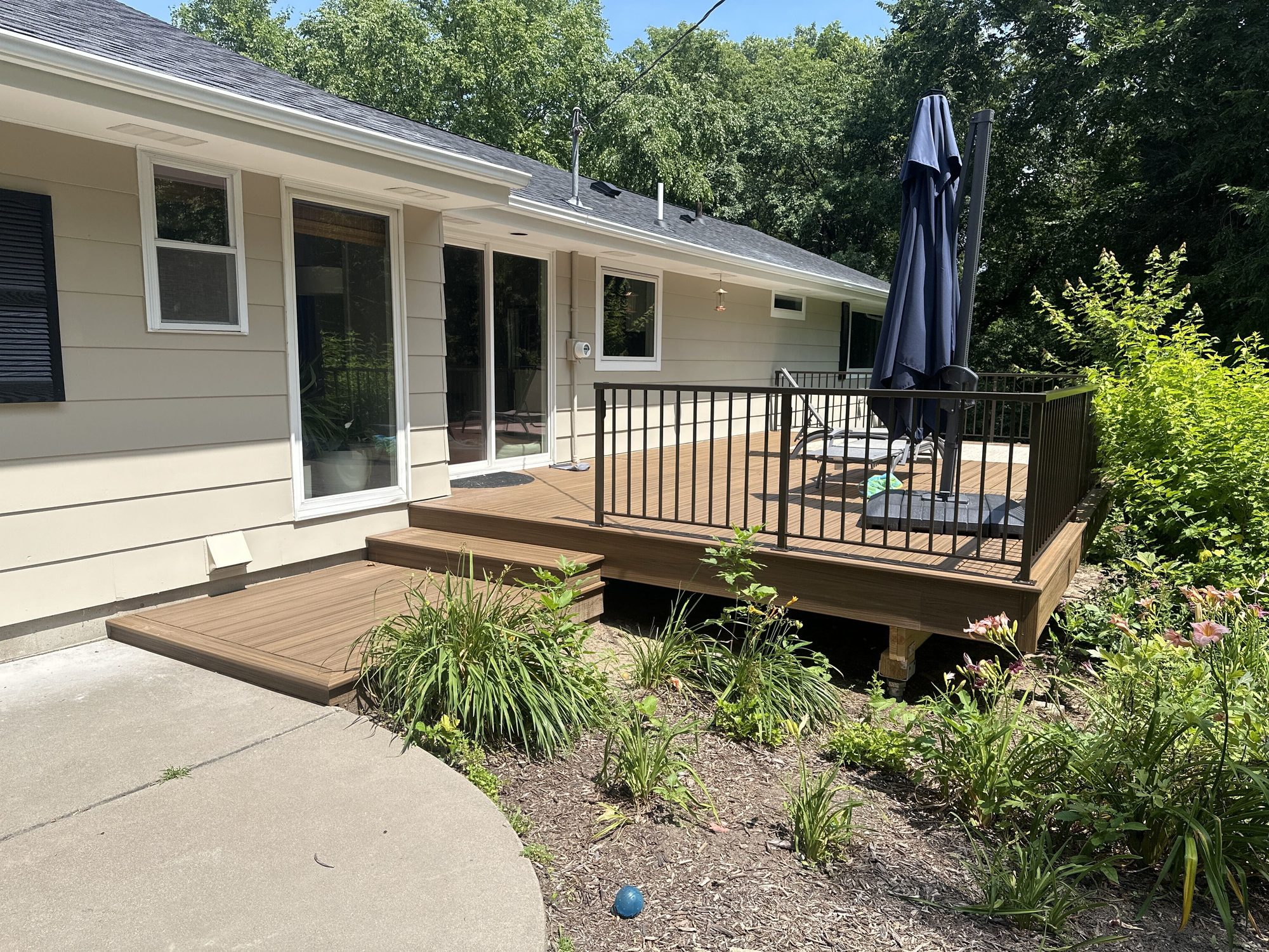 Custom Trex composite deck in Minnetonka, MN by BN Builders