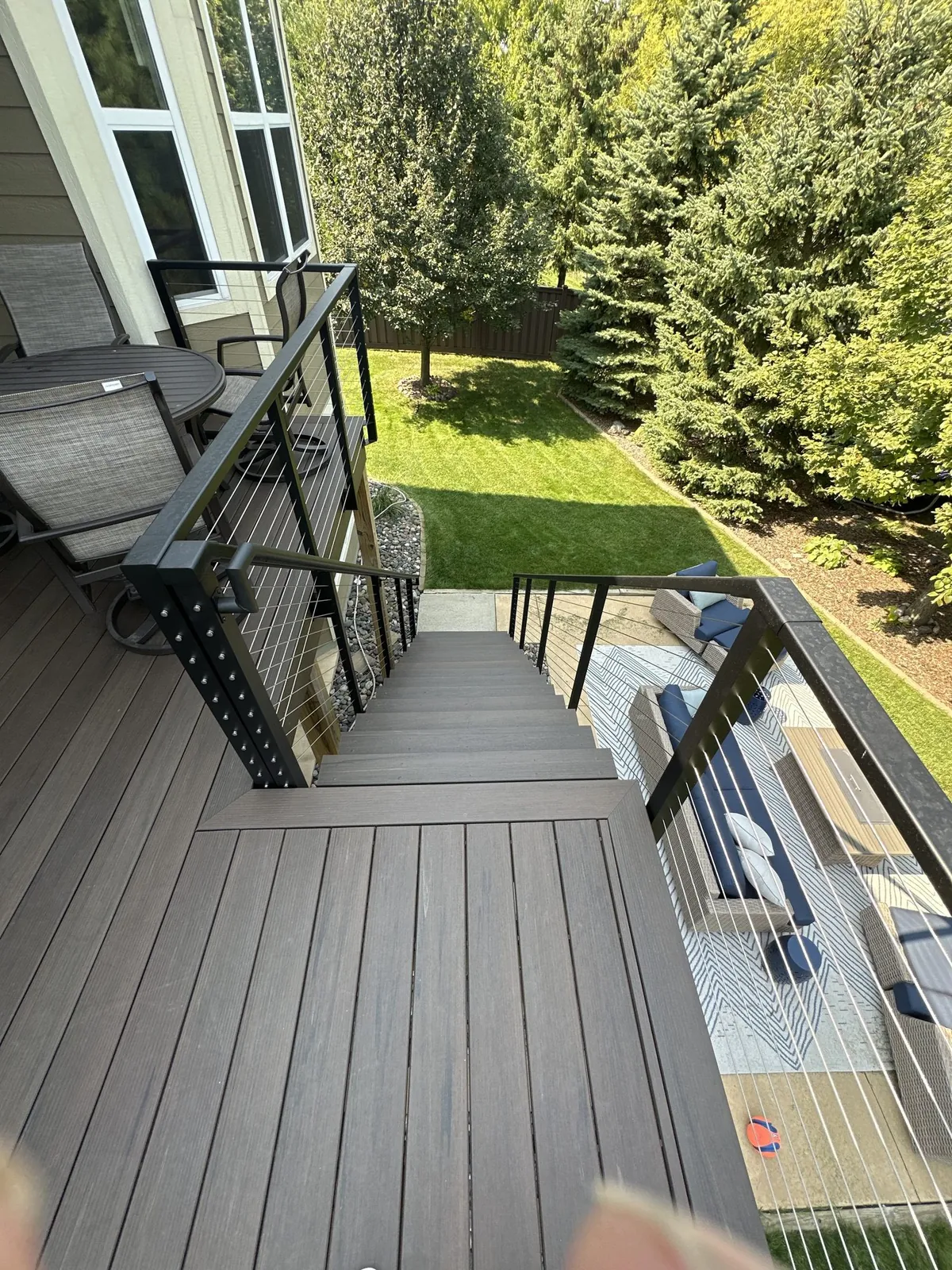 Trex deck cable railing after bloomington MN by BN Builders