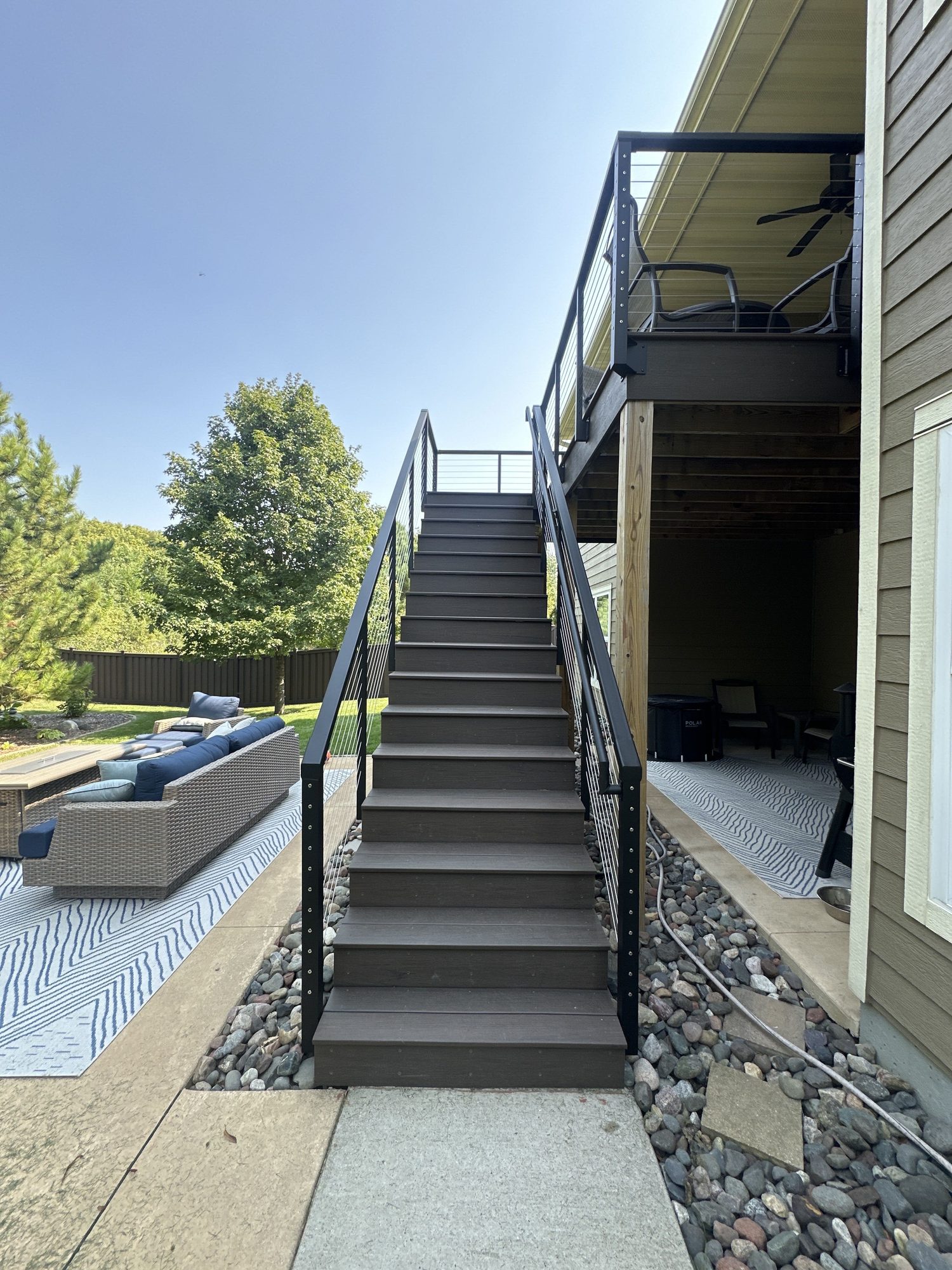 Trex deck with cable railing in Bloomington, MN by BN Builders