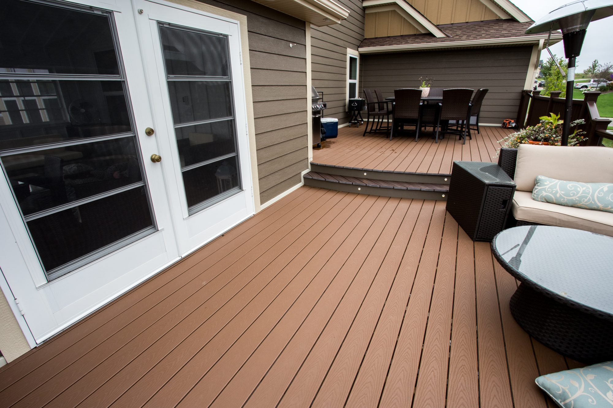 Trex deck and covered porch addition in Chanhassen, MN by BN Builders