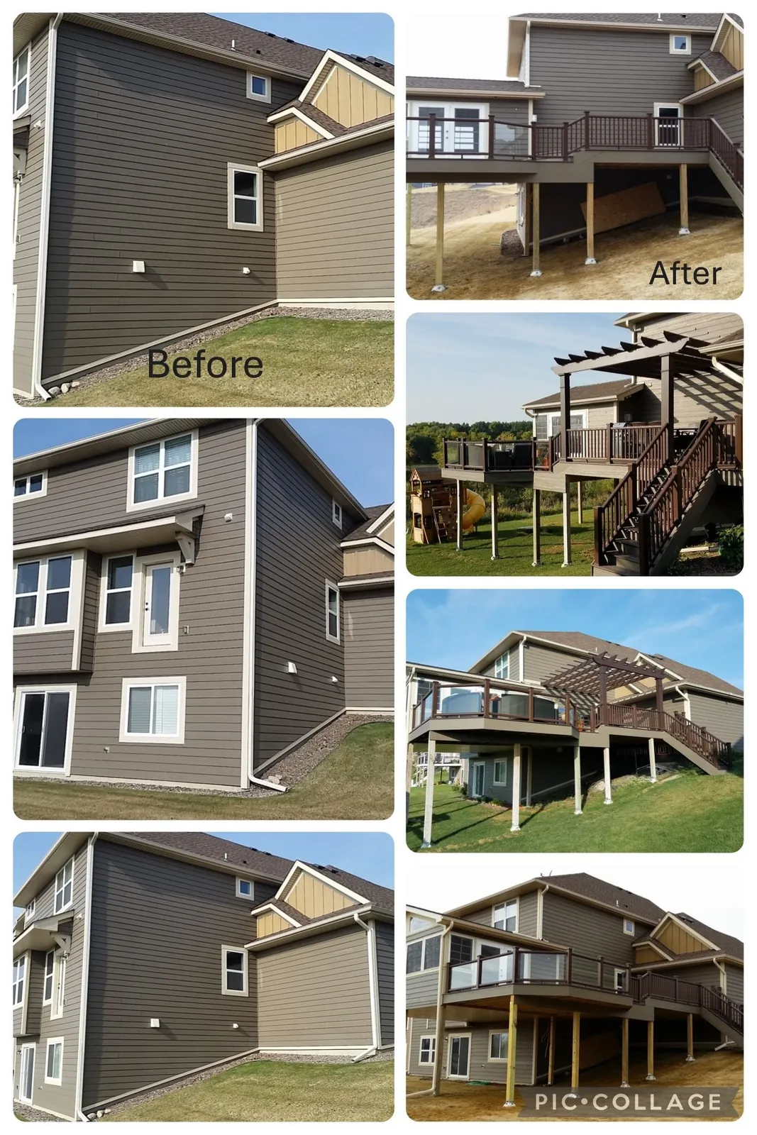 Trex deck porch addition before after chanhassen MN by BN Builders