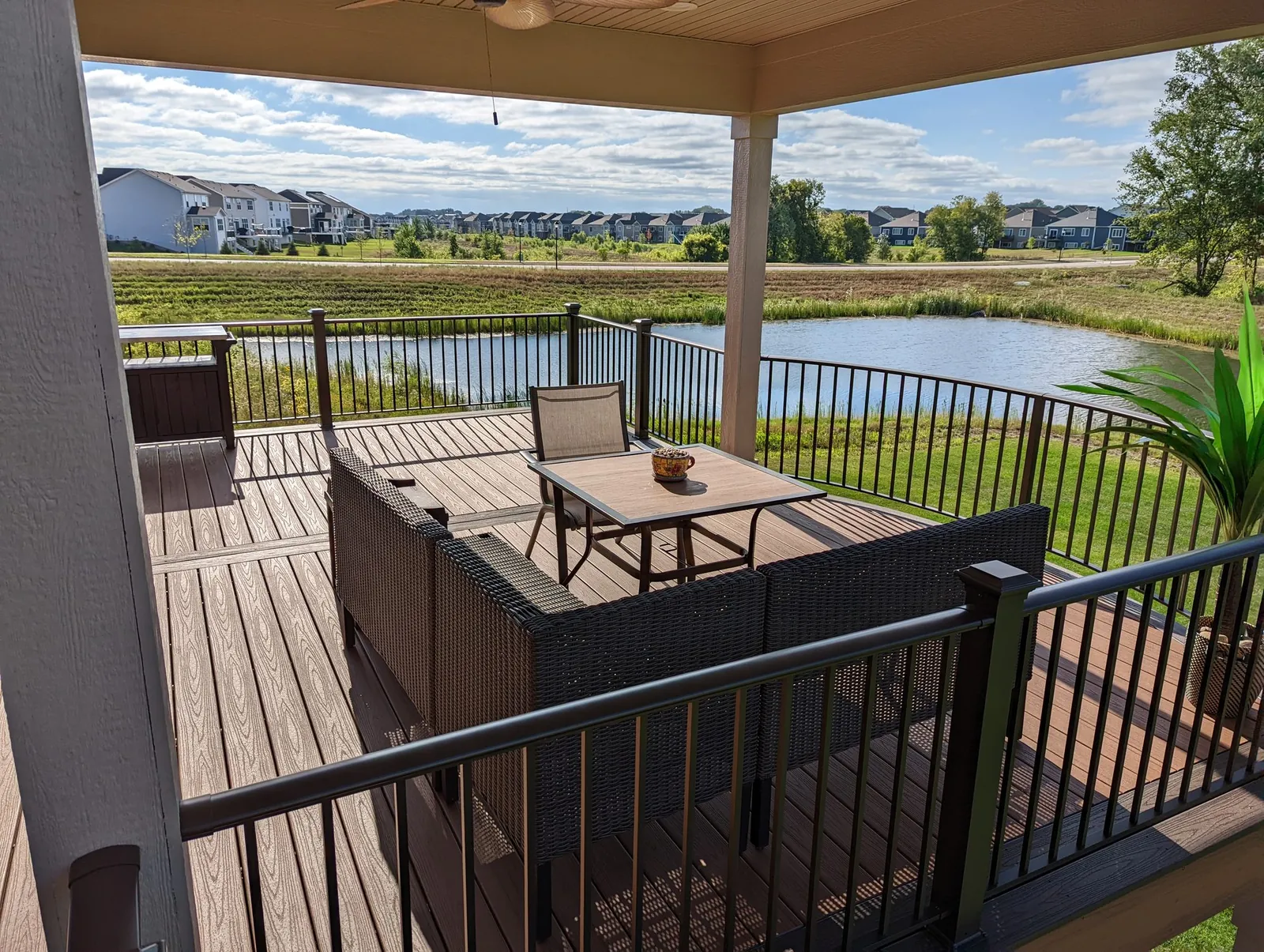 Trex transcends deck covered porch lakeville MN by BN Builders