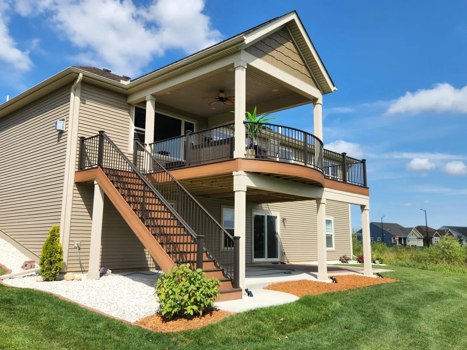 Trex transcends deck covered porch lakeville MN by BN Builders