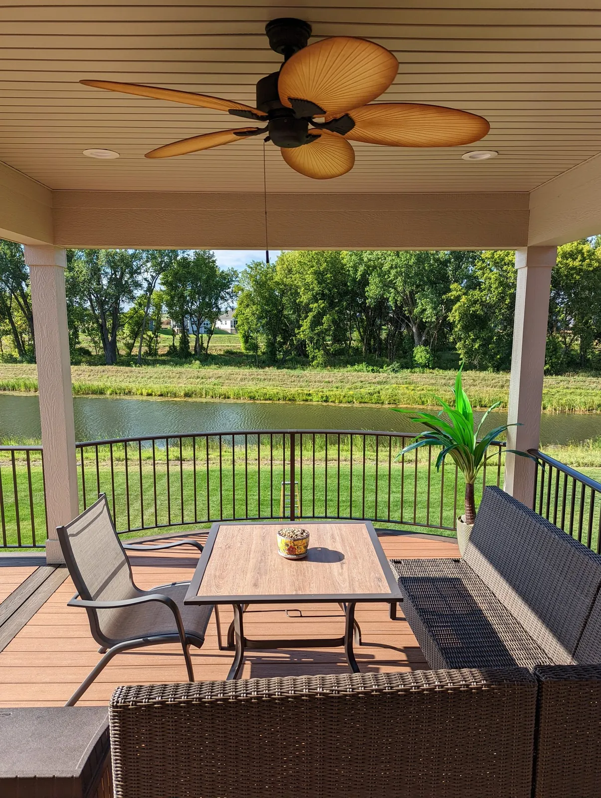 Trex transcends deck covered porch lakeville MN by BN Builders